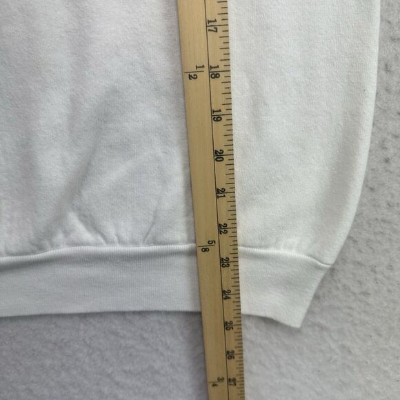 Vintage Christmas Sweatshirt Womens Large L White Gymnasts Beam on The Holidays - Picture 9 of 13